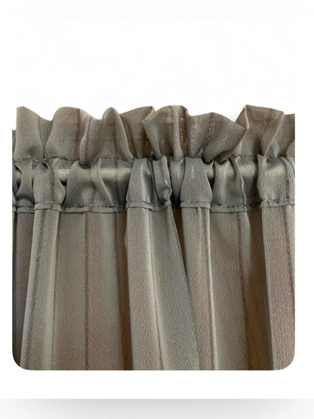 Makenzie Voile Sheer Curtains 4 Panels 54Wx63L Slate Gray Pinstripe Rod Pocket